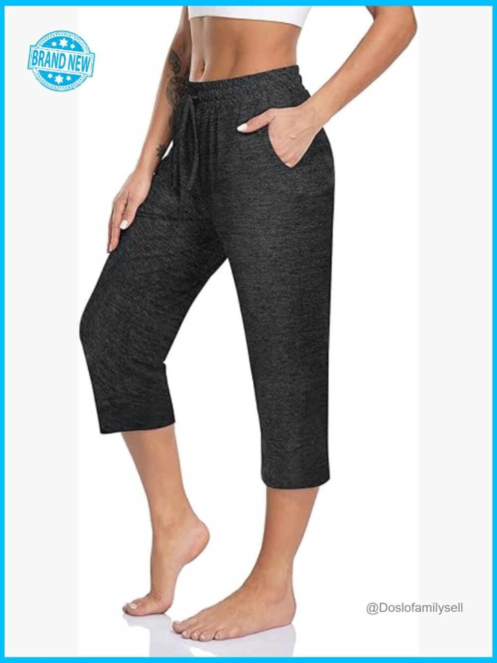 Capri Yoga Pants Loose Soft Drawstring Workout Sweatpants Causal Lounge Pants